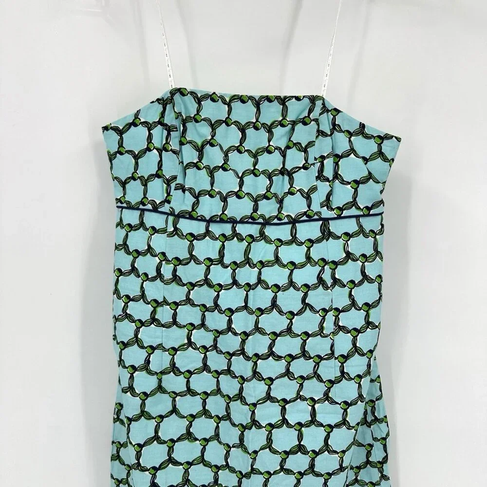 SOLD tassel print blue 6 a line preppy tropical island - Picture 4 of 10